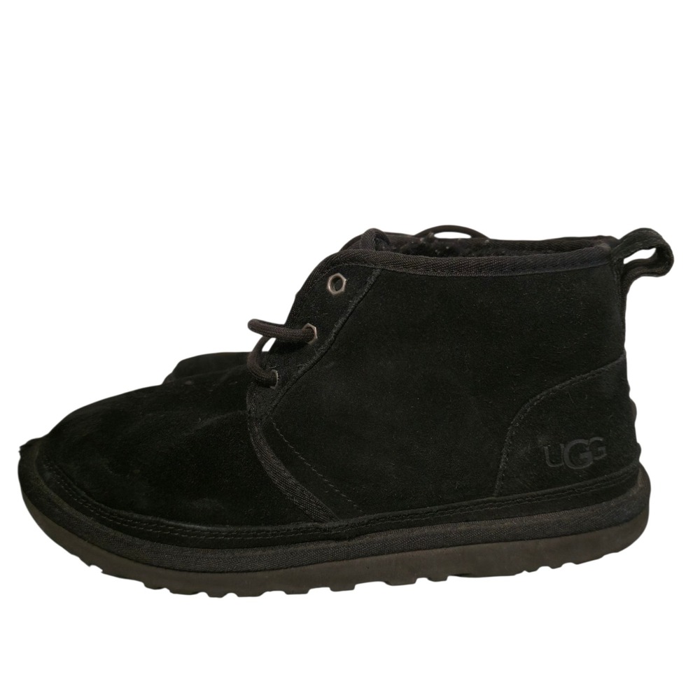 UGG Neumel Chukka Boots Black Suede Cozy Winter Lace Up Women Size 10